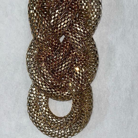 Vintage Knotted Slinky Necklace Women’s Gold Tone Braided Retro Grandmacore - Picture 3 of 14